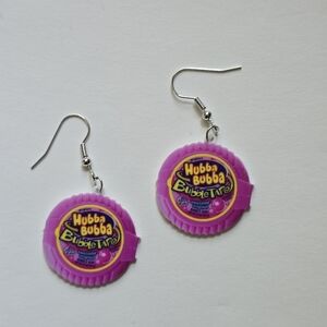 Hubba Bubba Bubble Tape Plastic Earrings